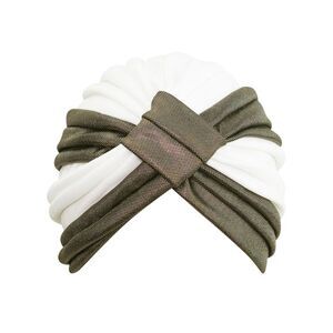 White & Gold Turban Head Wrap